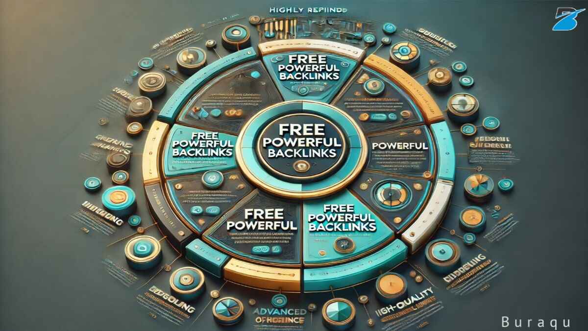 A pie chart displaying the various sources of free powerful backlinks, with each segment clearly labeled and represented