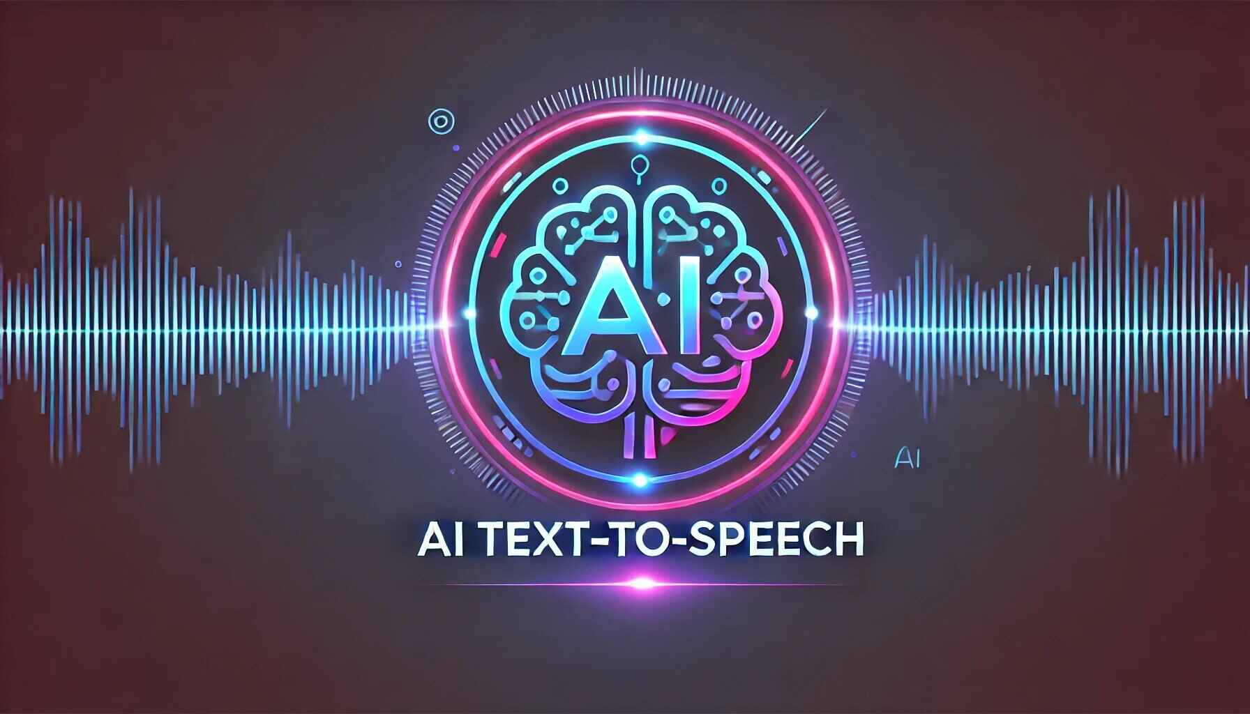 AI text-to-speech' text and digital sound waves.